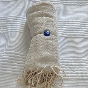 Home Bath Beach Cream Textured Towel